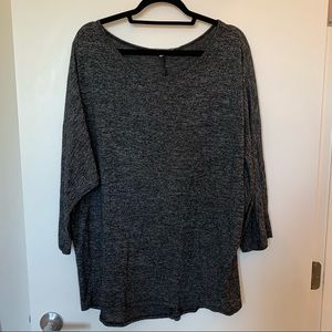 Women Plus Size Grey Long Sleeve Tee T-Shirt 2X